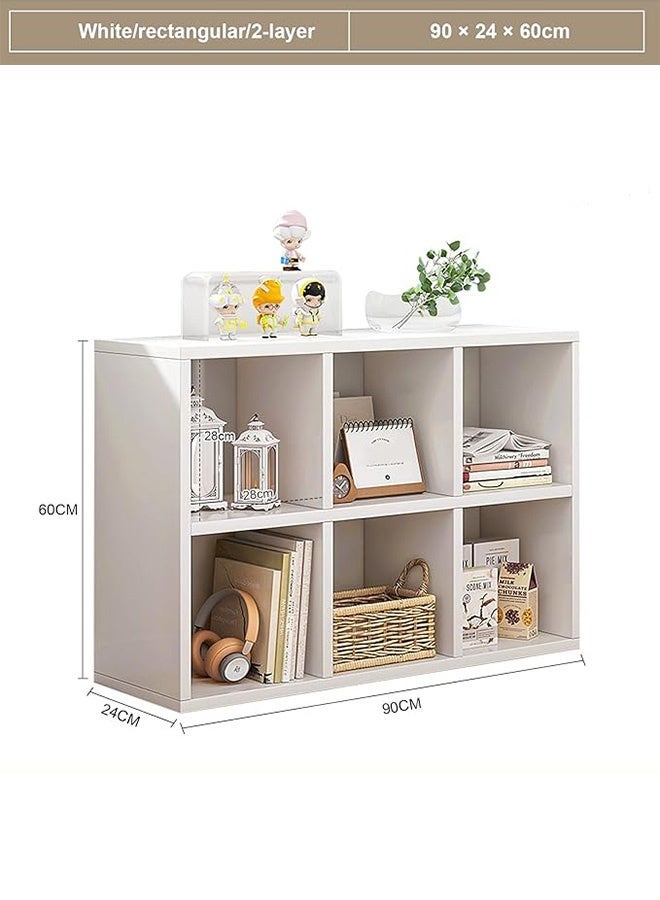 كوزينيست خزانة كتب 6 مكعبات مع لوحة خلفية، رف تخزين خشبي منظم لغرفة المعيشة والمكتب، سهلة التركيب - Image 4